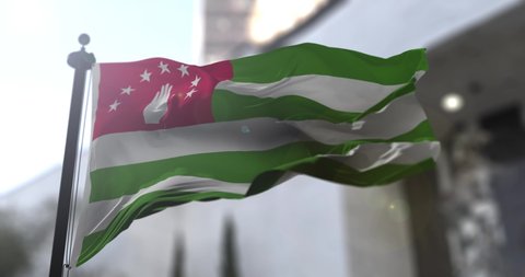 Abkhazia national flag. Abkhazia country waving flag. Politics and news illustration
