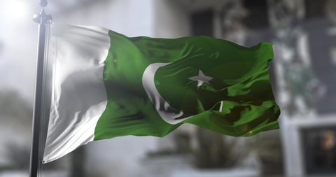 Pakistan national flag. Pakistan country waving flag. Politics and news illustration
