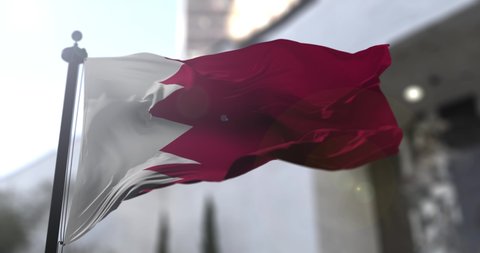 Bahrain national flag. Bahrain country waving flag. Politics and news illustration