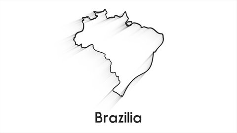 Brazil Map Showing Up Intro By Regions 4k animated Brazil map intro background with countries appearing and fading one by one and camera movement