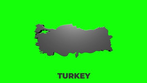 Turkey Map Showing Up Intro By Regions 4k animated Turkey map intro background with countries appearing and fading one by one and camera movement