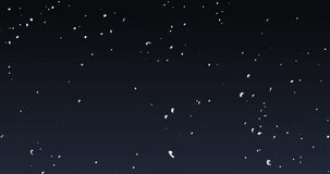 Animation of white christmas stars falling on black background. christmas, tradition and celebration concept digitally generated video.