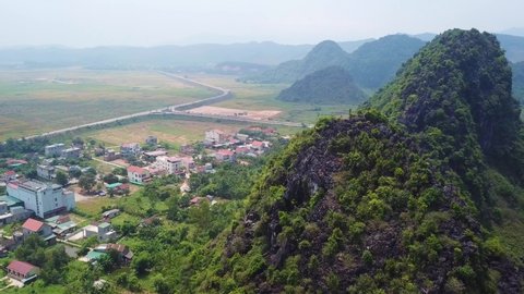 A remote village and beautiful scenery in Phong Nha national park in Vietnam