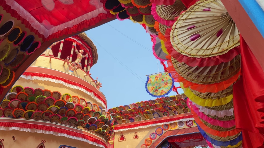 Kolkata, India : Durga Puja Pandal in Celebration of Bengal Royalty-Free Stock Footage #1080757973