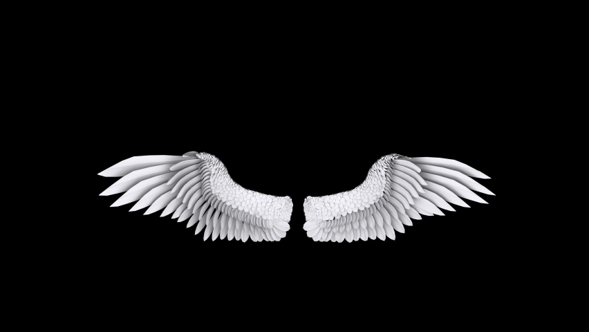 Angel Wings. 4K. Alpha channel included. Looped. Easy to use. 
 | Shutterstock HD Video #1080804527