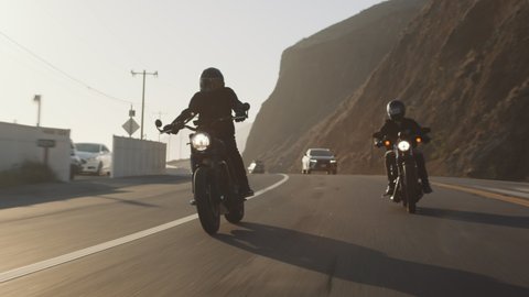 a biker riding on a Harley Davidson Motorcycle in Malibu, California 07.07.2021