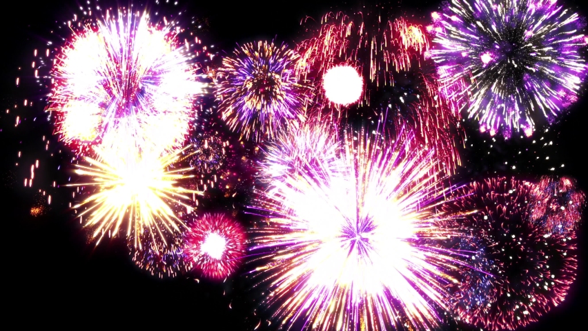 Christmas colorful fireworks background  .  2022 happy new year. | Shutterstock HD Video #1080806984