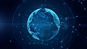 Digital earth rotating, Global network connection technology digital abstract background.3d rendering animation 4k - Powered by Shutterstock - Get 15% off with code: PIKWIZARD15