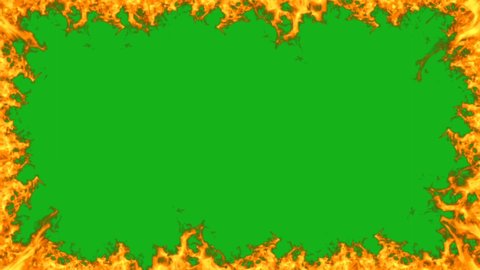 Green screen chroma key of flames or fire.
