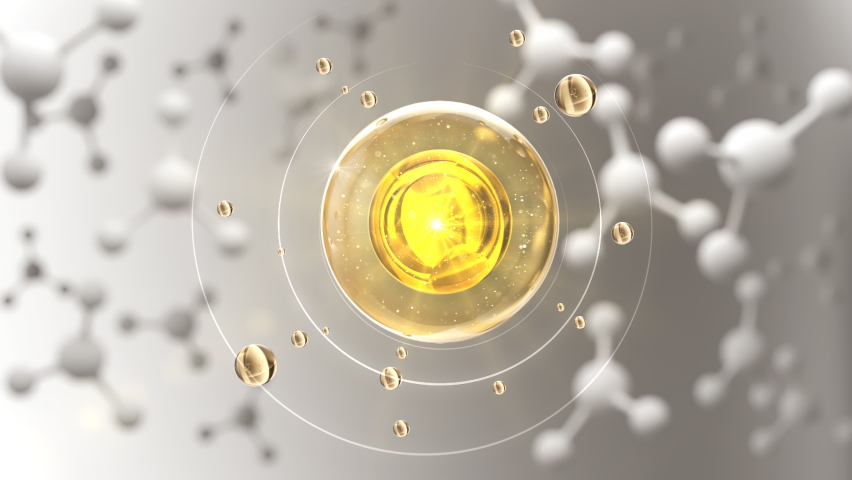 Cosmetic Essence oil Liquid drop with molecule on a white background, 3d animation | Shutterstock HD Video #1080825227