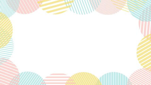 pastel striped circles frame background (rotation)