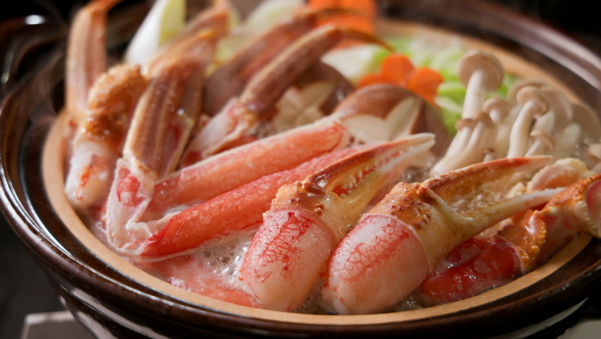 Hot pot of snow crab Royalty-Free Stock Footage #1080827303