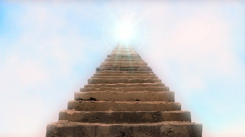An abstract concept of a stairway to heaven.