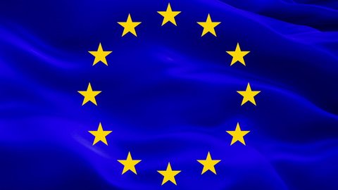 Europe flag. Realistic EU Flag background. European Union Flag Looping Closeup 1080p Full HD 1920X1080 footage. European Union EU country flags.Brussels Euro flag Motion Loop video waving in wind
