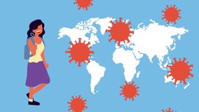 covid 19 disease particles in world planet ,4k video animated - Powered by Shutterstock - Get 15% off with code: PIKWIZARD15