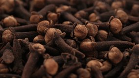 Whole Cloves close up, rotate. Spice cloves. 4K UHD video