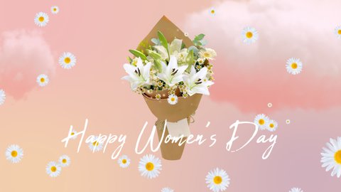 Happy mother's day greeting animation. Women's Day concept video with background flower. Motion graphic.
