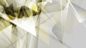 Glossy yellow grey abstract low poly technology motion background. Seamless looping. Video animation Ultra HD 4K 3840x2160