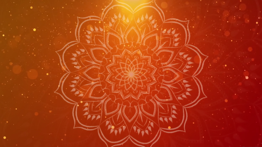 A Diwali or Deepawali festival greetings background with rotating colourful and orange or saffron mandalas. Dussehra, Ganesh Chaturthi, Durga puja, New year, Indian festival animated backdrop | Shutterstock HD Video #1080880475