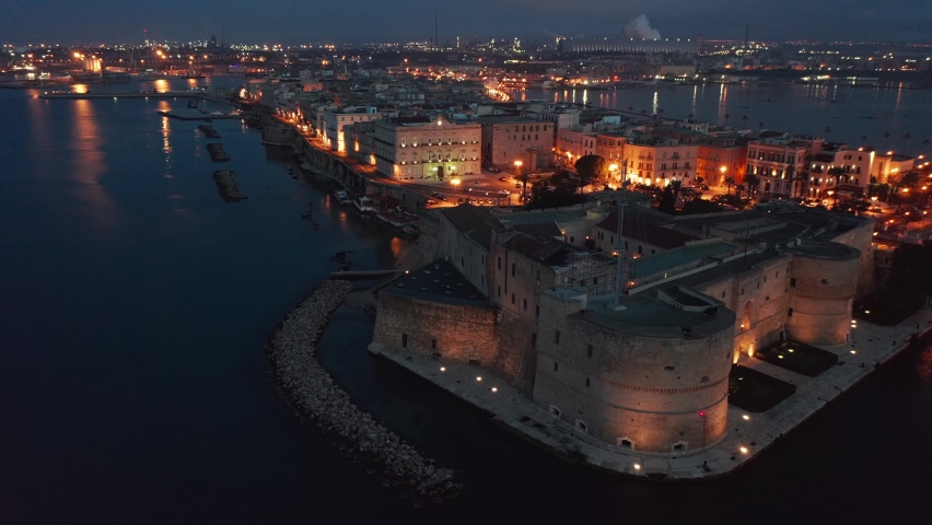 Aerial view of Taranto city, Italy - Puglia