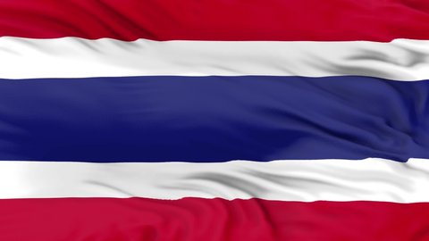 Thailand flag is waving 3D animation. Thailand flag waving in the wind. National flag of Thailand . flag seamless loop animation.