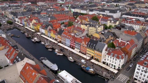 Copenhagen,  Copenhagen  Denmark - 10 10 2021: Beautiful aerial view of the Copenhagen city hall and plaza