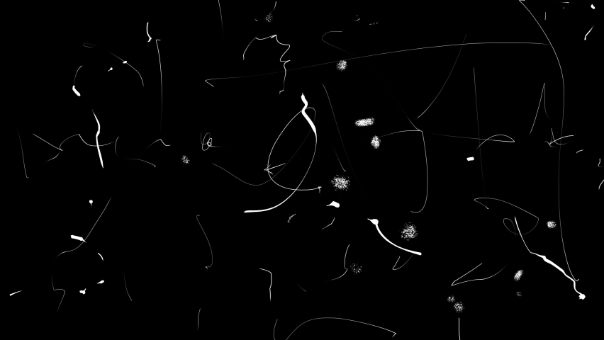 Animation old destroyed film strip. White scratches and damage on a black background. Videos with smudges, dots, words, broken texture, cuts, dents. 4k with alpha channel. Hand drawing effect. | Shutterstock HD Video #1080897896