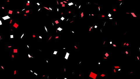 Falling red and white confetti (seamless loop)