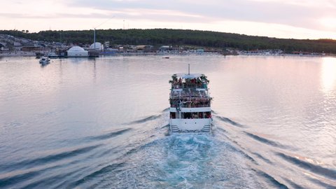 Novalja , Croatia - 08 02 2021: Novalja Boat Party - Zrce Booze Cruise