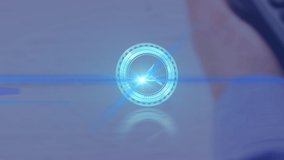 Animation of rotating safe lock with clock over light trail on blurred background. global communication, data sharing and digital interface concept, digitally generated video. - Powered by Shutterstock - Get 15% off with code: PIKWIZARD15