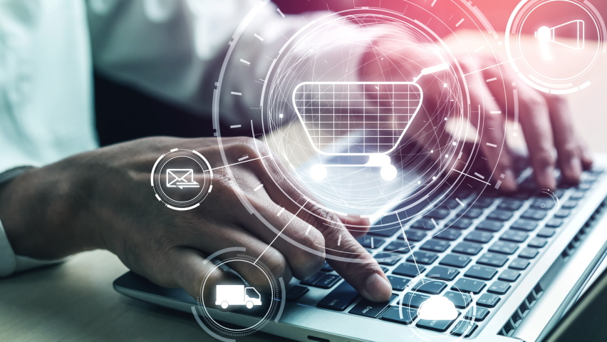 Omni channel technology of online retail business method. Multichannel marketing on social media network platform offer service of internet payment channel, online retail shopping and omni digital app | Shutterstock HD Video #1080907979