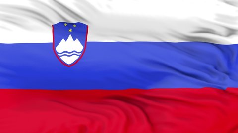 Slovenia flag is waving 3D animation. Slovenia flag waving in the wind. National flag of Slovenia. flag seamless loop animation. high quality 4K resolution
