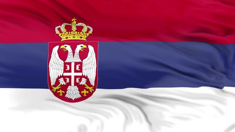 Serbia flag is waving 3D animation. Serbia flag waving in the wind. National flag of Serbia. flag seamless loop animation. high quality 4K resolution