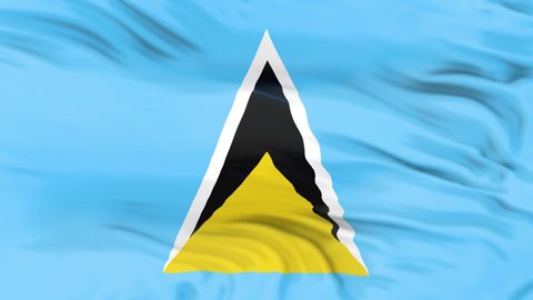 Saint Lucia flag is waving 3D animation. Saint Lucia flag waving in the wind. National flag of St Lucia. flag seamless loop animation. 4K