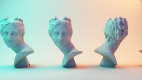 Glitch of Venus head on light background. 4K. Ultra high definition. 3840x2160. 3D animation of seamless loop - Powered by Shutterstock - Get 15% off with code: PIKWIZARD15