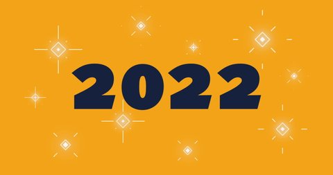 2021 to 2022 happy new year animation for loader or transition. 4K New year animation with sparkling stars