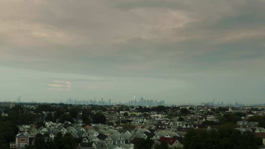 Aerial view of New York shot from the the Meadowlands