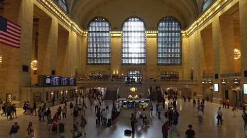 New York City , New York , United States - 08 21 2021: Indoors Grand Central Terminal Main Hall, Manhattan, New York