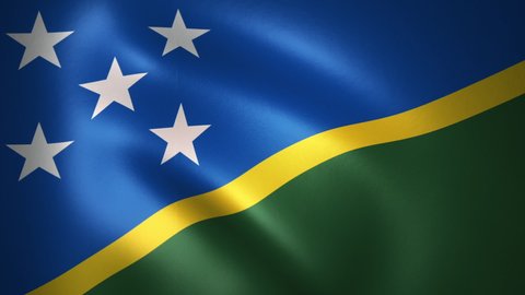 Flag of Solomon Islands Waving in the Wind (CG | LOOP)