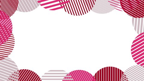Striped circles frame background (red, seamless loop)