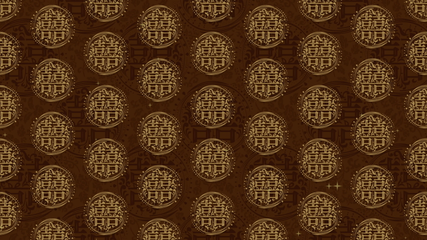 Chinese Symbol Double Happiness. 
4K background looping animation.happiness.