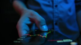 Financial Analyst Buy Stock on Invest Market Close-up. Working Business Man on Checking Data. Person Use Phone Analyze Growth Stocks Fund. Professional Looking on Touch Screen Monitor. Concept Digital - Powered by Shutterstock - Get 15% off with code: PIKWIZARD15