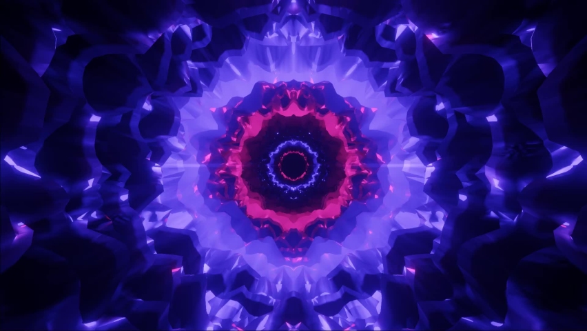 Energy tunnel. Abstract portal. Colorful swirl. Moving through neon lights.