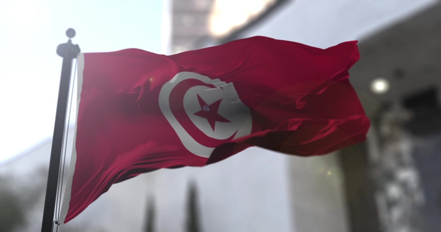 Tunisian national flag. Tunisia country waving flag. Politics and news illustration | Shutterstock HD Video #1080998711