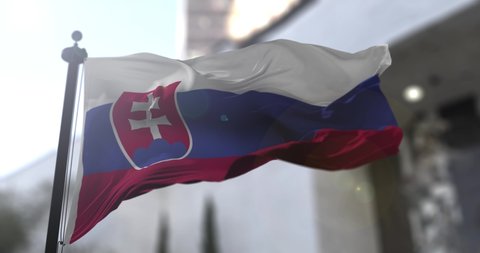 Slovak national flag. Slovakia country waving flag. Politics and news illustration