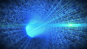 Digital animation of spot of light against blue digital tunnel in background. technology background with abstract texture concept - Powered by Shutterstock - Get 15% off with code: PIKWIZARD15