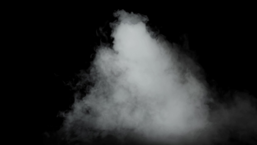 4K Smoke, Fog in Slow Motion, realistic smoke cloud, best for using in composition, use screen mode for blending, fire smoke, ascending vapor steam over black background - floating fog