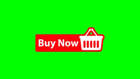 buy now animation icon sell video on green background. video footage, 4K	
