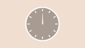 Round clock with rotating animated arrows. Animation