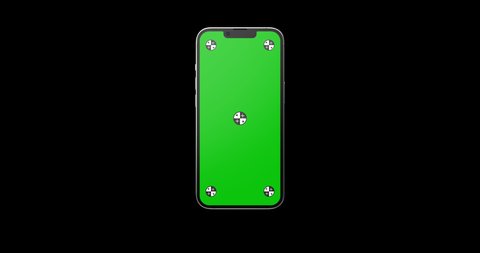 Colombo, Sri Lanka - October 21 2021: 3D Render of iPhone 13 Pro on green screen with tracking marks.